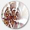 Designart - Brown Symmetrical Fractal Flower' Floral Metal Circle Wall Art